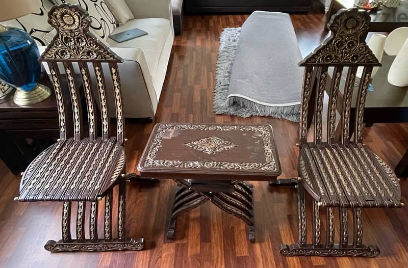 Wooden chairs and table for sale 1