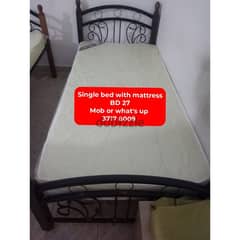 Singel bed with mattress and other household items for sale