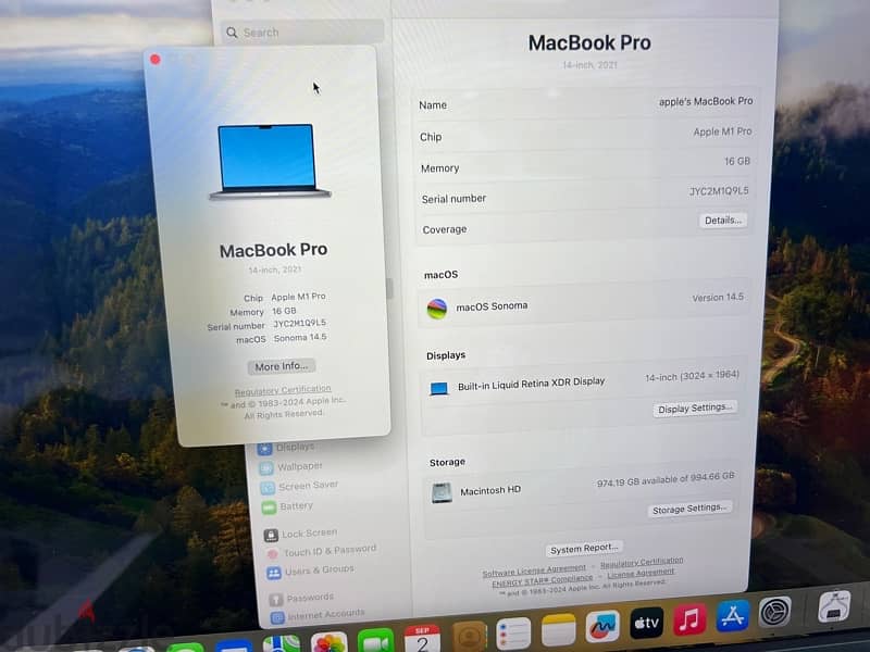 MACBOOK PRO M1 PRO CHIP 1 TB 14 INCH 2