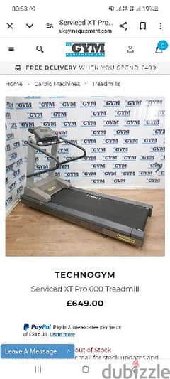 techno gym commroical treadmill 450bd