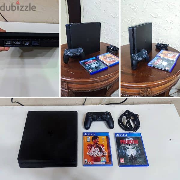 PS4 Slim Excellent condition with 1 Original controller and 2 cds 0