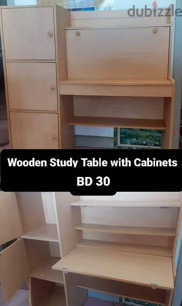 Wooden Study Table with cabinets 0