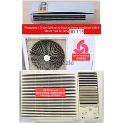 LG 1.5 ton window ac and other items for sale with Delivery fixing 0