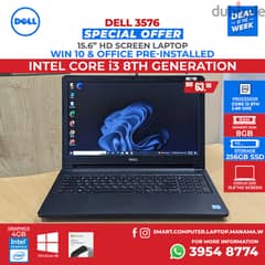 DELL 8th Generation 8GB RAM + 256GB SSD Core i3 Laptop With FREE BAG