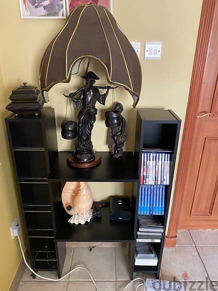 Ikea Black Shelf for Books/CDs and Black Ikea Floor Reading lamp 1