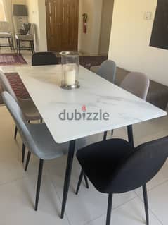 6 seater dining table with 6 chairs