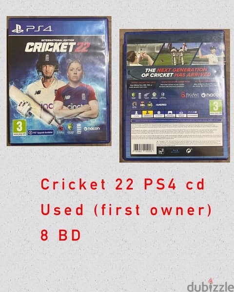 PS 4 games Cd’s - Uncharted 4, Cricket 22 1