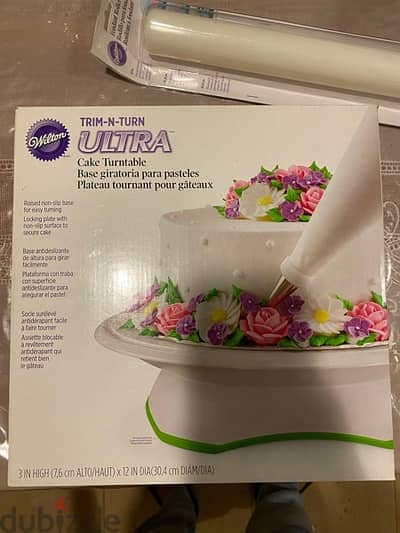 NEW Wilton trim n-turn ultra cake turntable, Wilton Fondant roller…