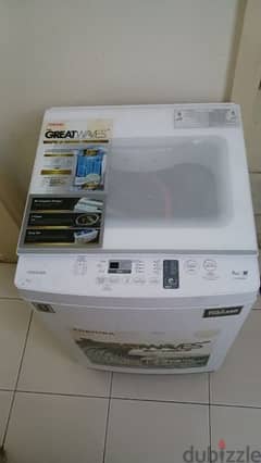 Toshiba Washing Machine Top Load,8.0KG, Steel Body,6 Wash Programs,