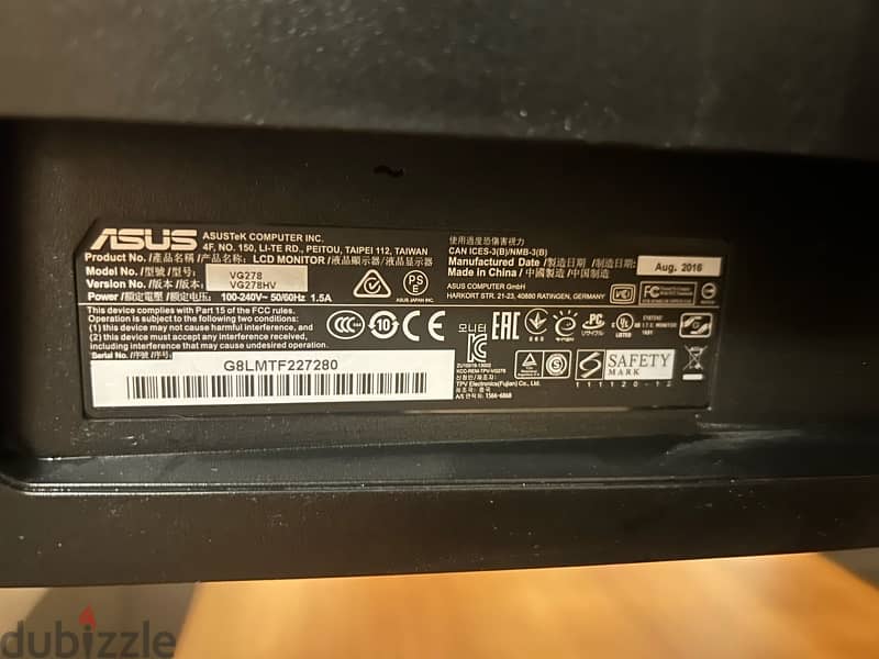 27” Asus Rotating Gaming Monitor (60 Hz) 3