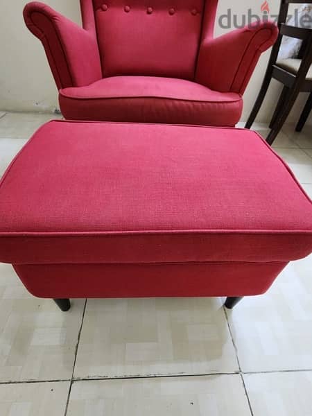 IKEA SOFA WING CHAIR WITH FOOTSTOOL 3