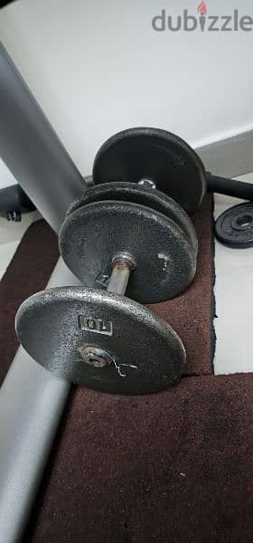 dumbells for sale 26kgx2 + 10kgx2 دمبل للبيع 1