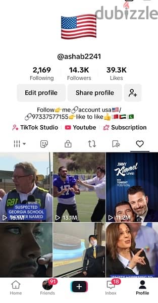 tiktok new free USA account for sell:30bd 0