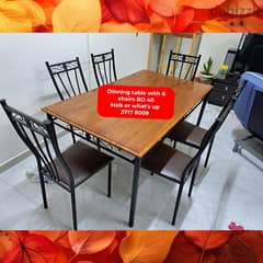 Dinning table with 6 chairs and other household items for sale