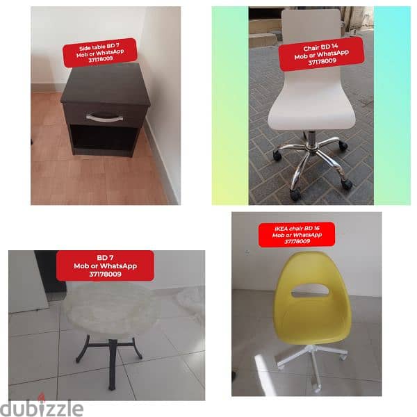 Dinning table with 6 chairs and other household items for sale 9