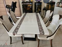 Marble top dining table for sell with 4 chairs