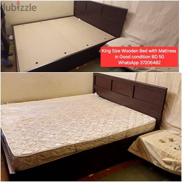 Queen size bed with Mattress and other items for sale with Delivery 11