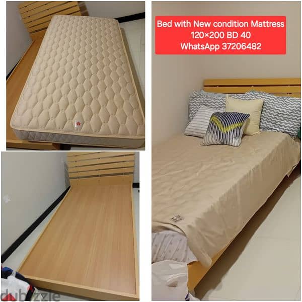 Queen size bed with Mattress and other items for sale with Delivery 19