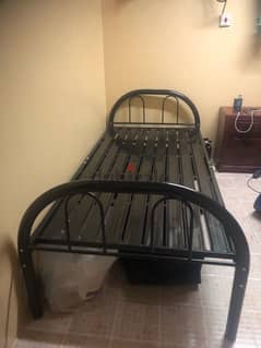 single steel Bed cot and mattress 0