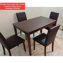 Wooden Dining Table with 4 chairs and other items for sale 0