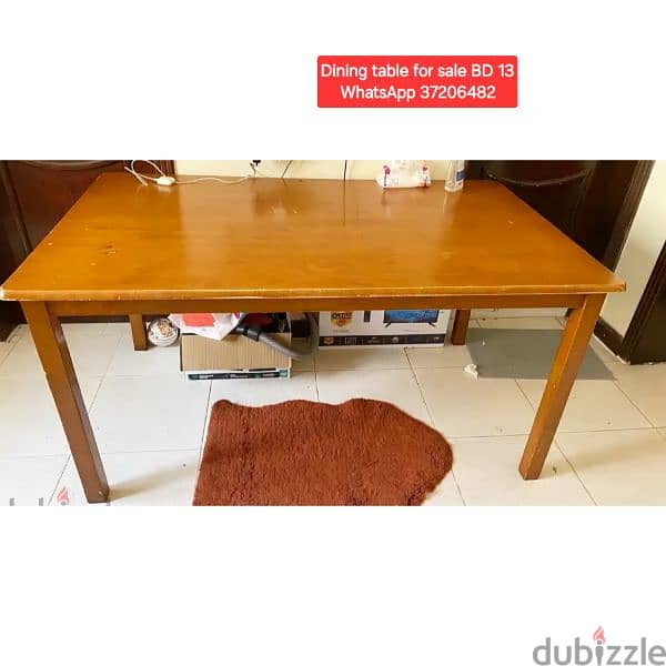 Wooden Dining Table with 4 chairs and other items for sale 2