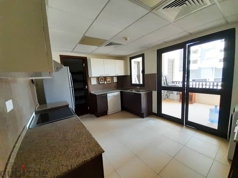 BEACH & SEA VIEW 3 BEDROOM + MAID ROOM APARTMENT FOR RENT IN AMWAJ 6