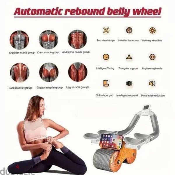 2 in 1  Roller Elbow Suport Automatic  Wheel  Roller for Abdominal Fat 4