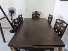 6 seater Dining table with chairs (70BD) - contact 39303304