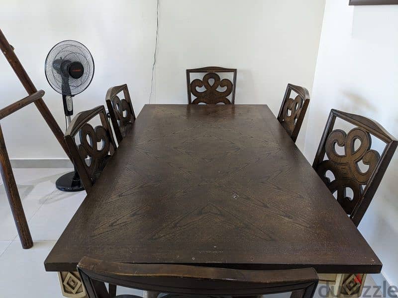 6 seater Dining table with chairs (70BD) - contact 39303304 0