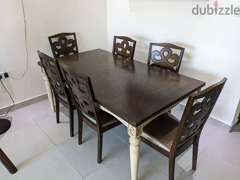 6 seater Dining table with chairs (70BD) - contact 39303304 1