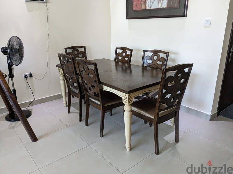 6 seater Dining table with chairs (70BD) - contact 39303304 2