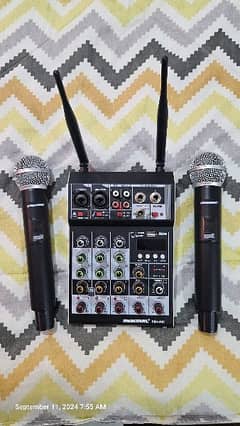 Riworal audio mixer with 2 nos wireless mic foe sale