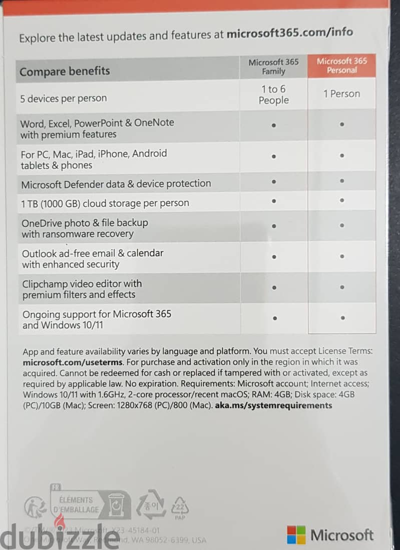 For Sell Miscrosoft 365  - Personal ( Brand New )  call 39939003 1