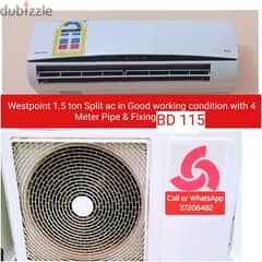 Westpoint 1.5 ton split ac and other items for sale with