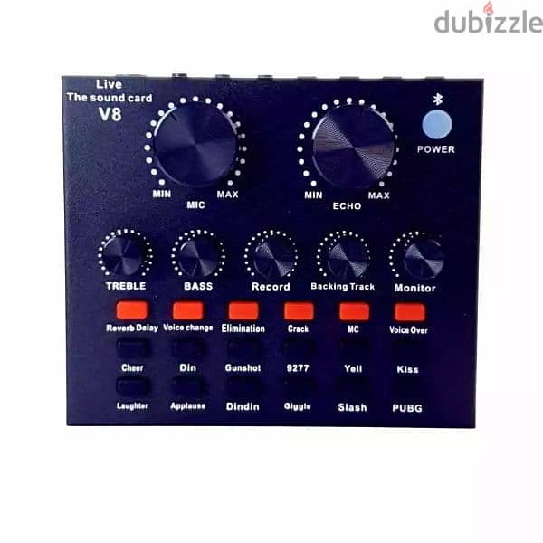 V8 Live Sound Card, Intelligent Volume Adjstabl Audio Mixer Sound card 2