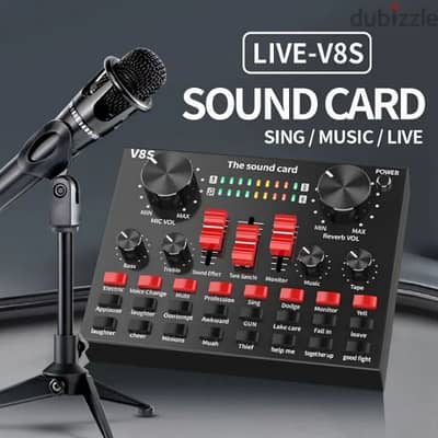 V8s Mixer . Microphone , Live Sound Card & Broadcasting Recording Set