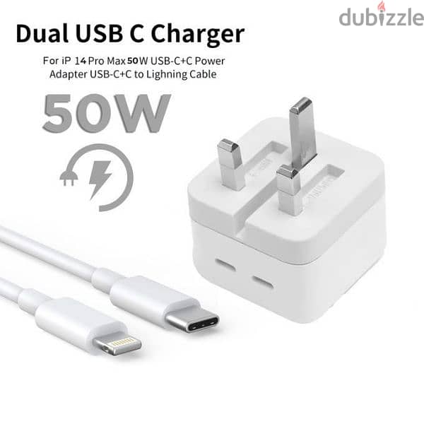 50W Dual Type C Lighting Super Fast Original Charger For Iphone 0