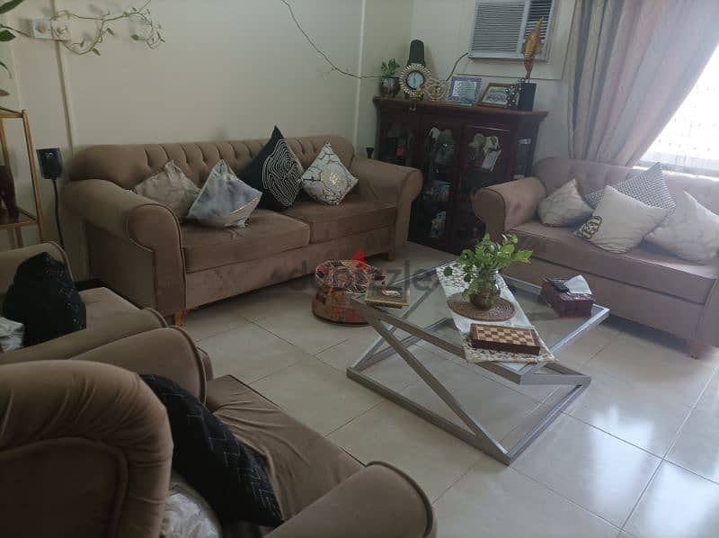 7 seater sofa set with glass center table 1