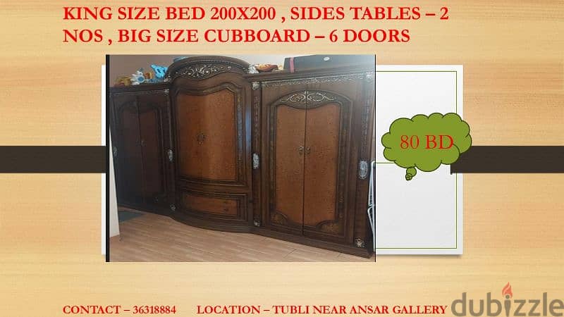 Household furniture and items for sale: bed,cupboard,cycle,study table 0