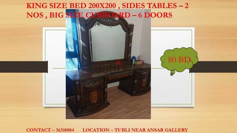 Household furniture and items for sale: bed,cupboard,cycle,study table 1