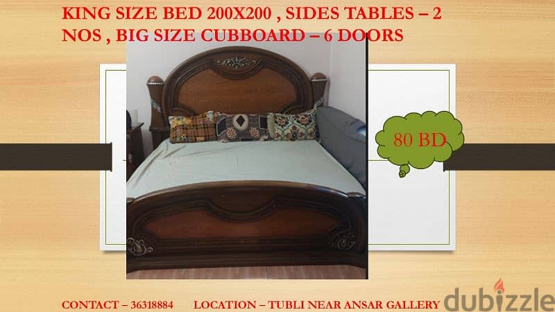 Household furniture and items for sale: bed,cupboard,cycle,study table 3