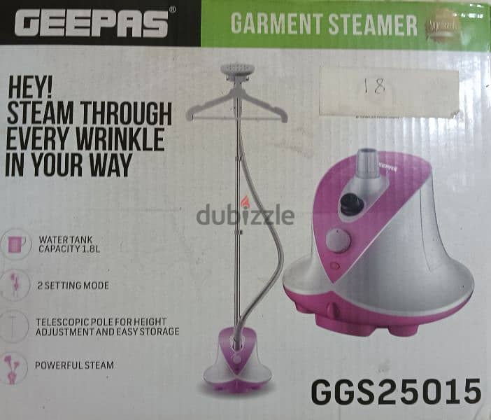 Geepas 1.8L Garment Steamer 2000W, White & Pink (not used packet) 0