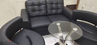 sofa and glass table for sale