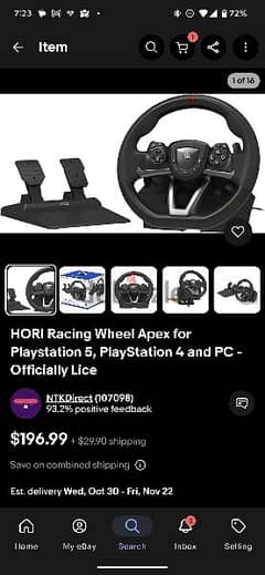 Sony wheel steering,pads and stand