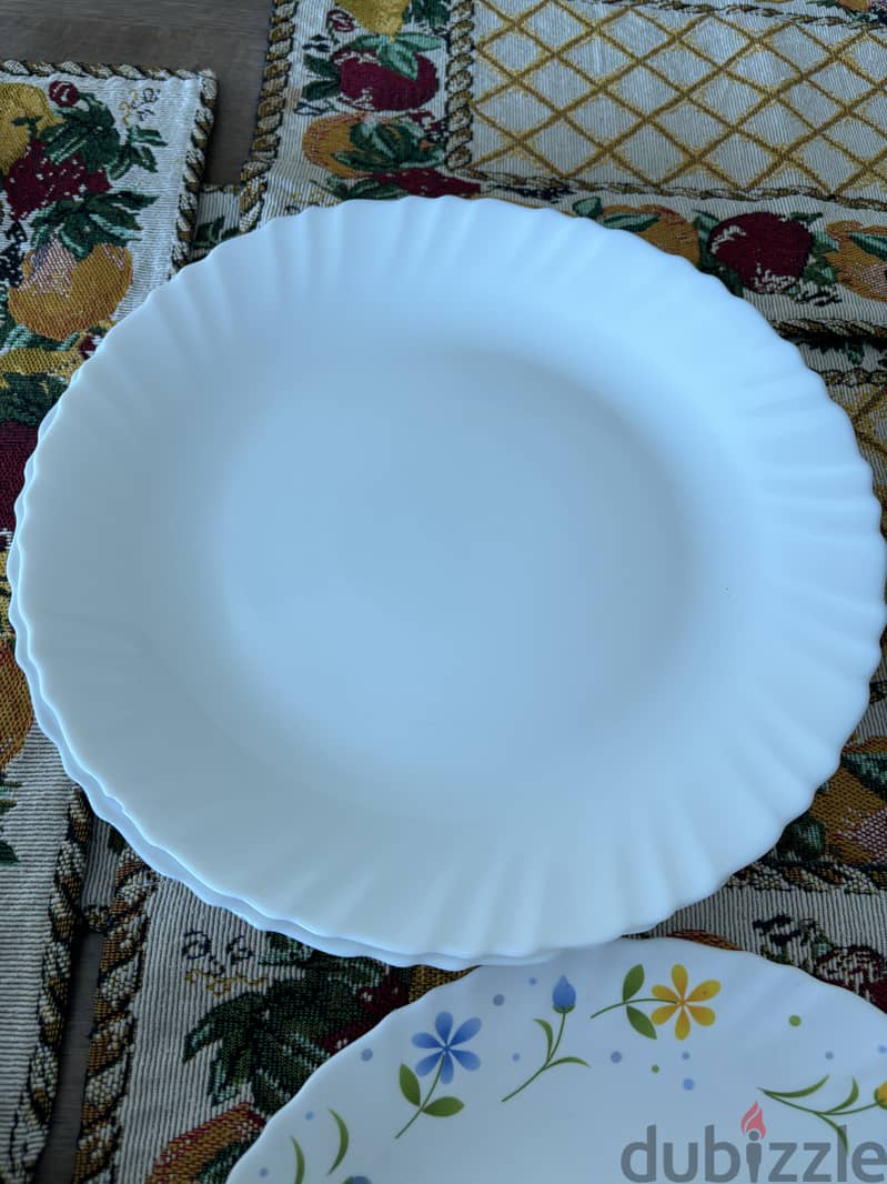 11 assorted dinner plates for immediate collection. 2