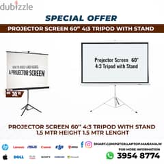 Projector Screen 60" & All Size's Available with tripod stand Wall Mo 0