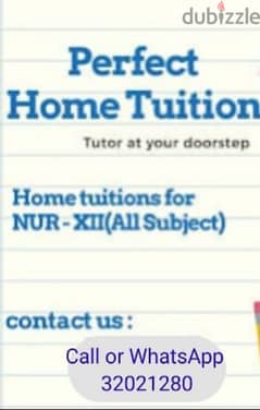 Home Tutor for All subjects 0