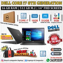 DELL i7 8th Generation Notebook (FREE BAG+MOUSE) 16GB RAM + 512GB SSD