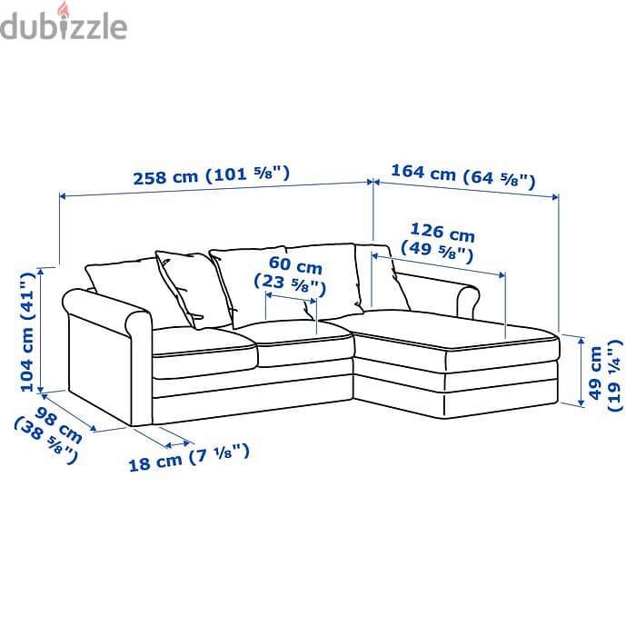 IKEA Sofa with Chaise Lounge and Storage & Movable back cushions 2