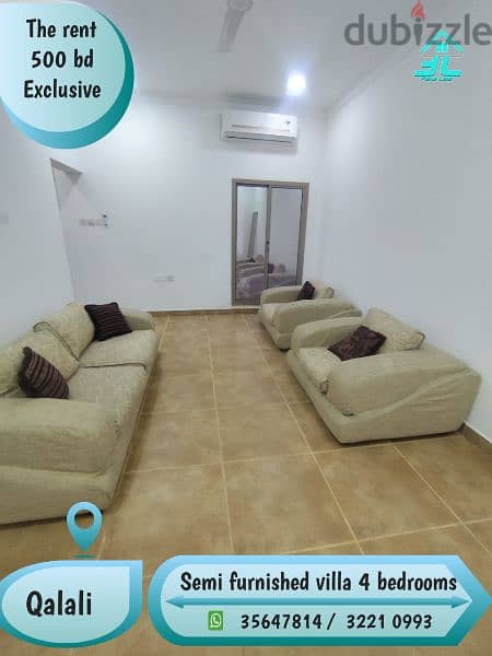 Big villa 4 rent @ Qalali 4 rooms 500 Exclusive( ewa Subsidized ) 4